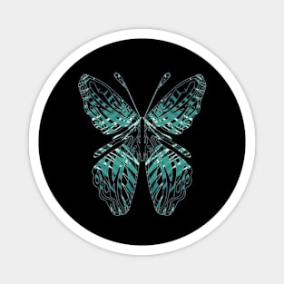 Delicate Green Butterfly Silhouette Magnet